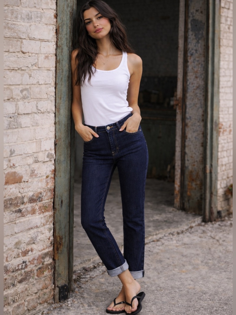 Imogene + Willie Slim Straight Jeans Sz 30 Dark
Indigo Mid Rise 33 Inseam Denim